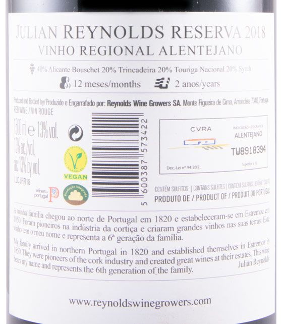 2018 Julian Reynolds Reserva red 1.5L