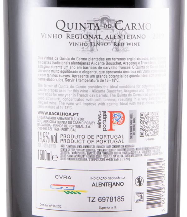 2019 Quinta do Carmo tinto 1,5L