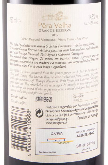 2017 Pêra Velha Grande Reserva red