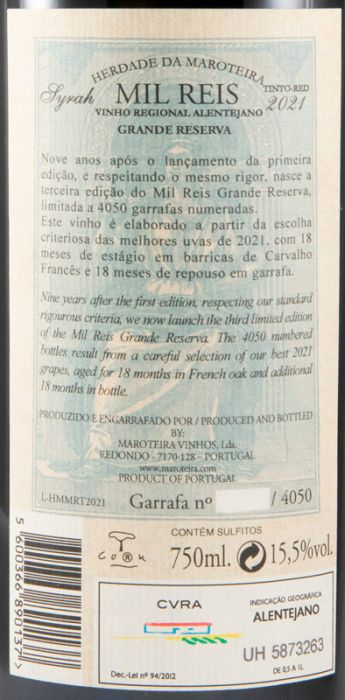 2021 Herdade da Maroteira Mil Reis tinto