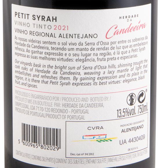2021 Herdade da Candeeira Petit Syrah red