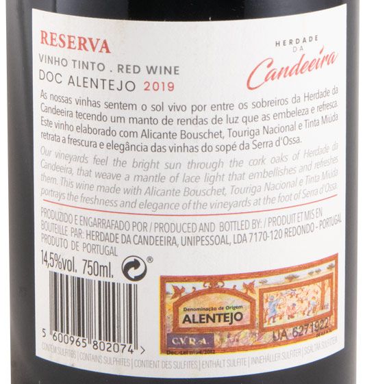 2019 Herdade da Candeeira Reserva red