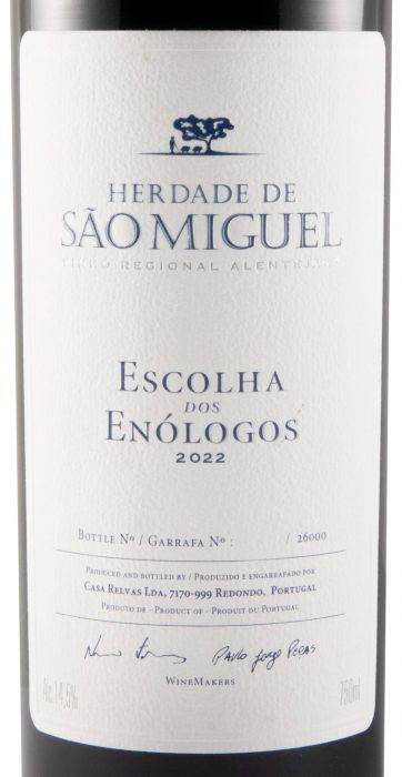 2022 Herdade de São Miguel Escolha dos Enólogos red