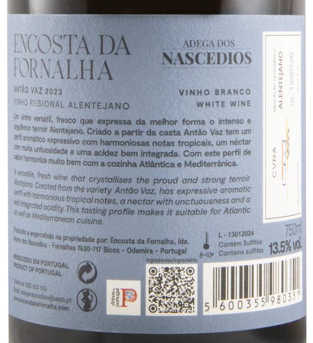 2023 Encosta da Fornalha Antão Vaz white