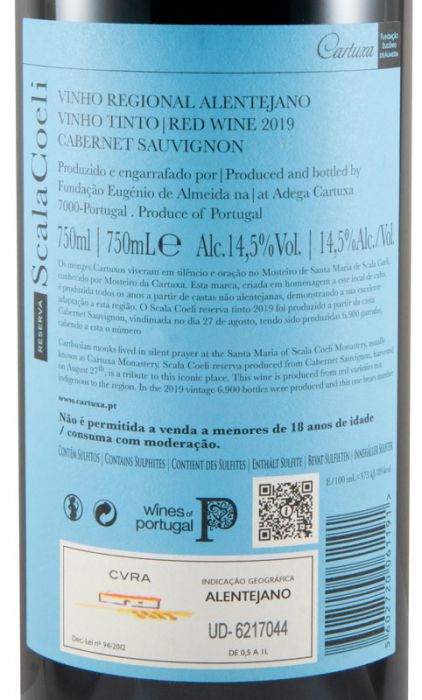 2019 Scala Coeli Cabernet Sauvignon Reserva tinto