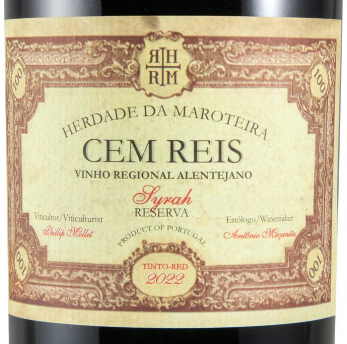 2022 Herdade da Maroteira Cem Reis Reserva Syrah tinto
