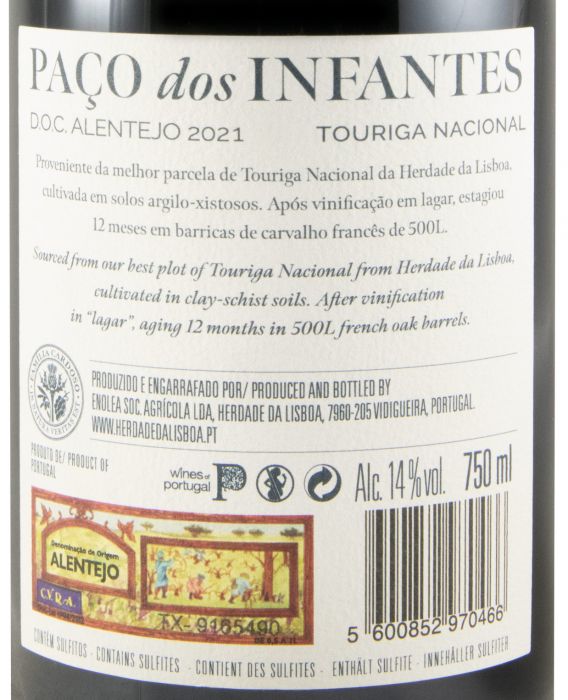 2021 Herdade da Lisboa Paço dos Infantes Touriga Nacional red