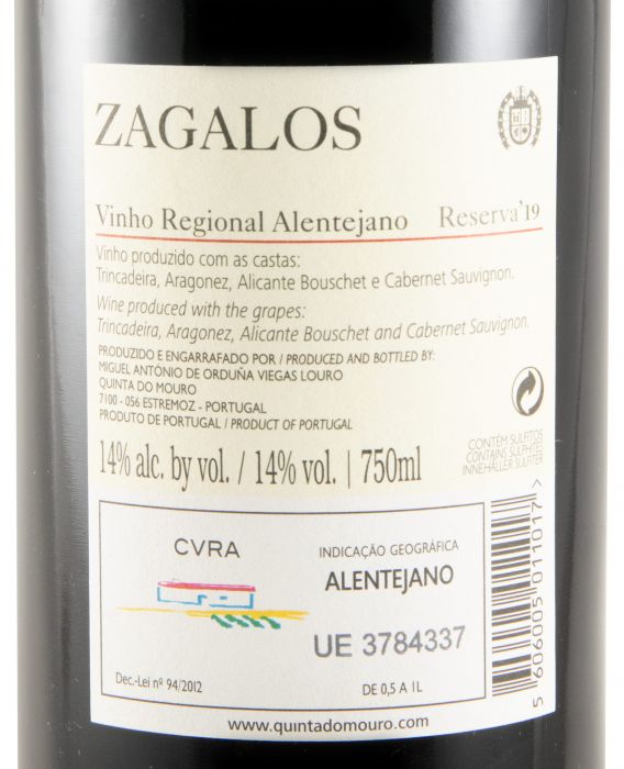 2019 Casa dos Zagalos Reserva tinto