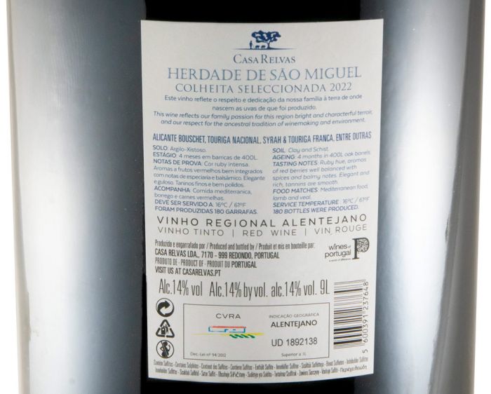2022 Herdade de São Miguel Colheita Seleccionada red 9L