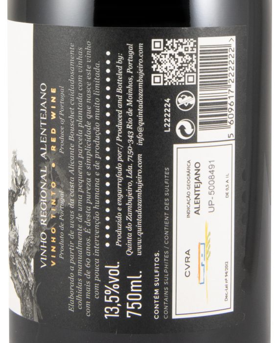 2022 Zambujeiro Parcela Pequena Vinhas Velhas tinto