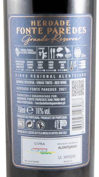 2021 Herdade Fonte Paredes Grande Reserva tinto
