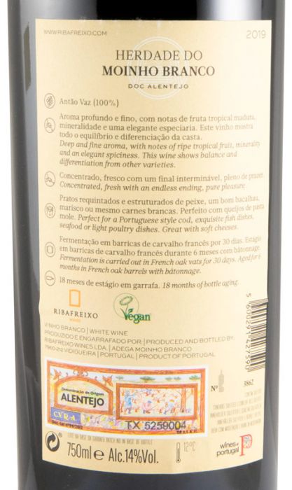 2019 Herdade do Moinho Branco Antão Vaz branco
