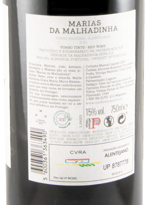 2021 Marias da Malhadinha Vinhas Velhas red
