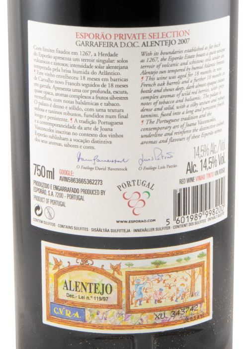 2007 Esporão Private Selection red