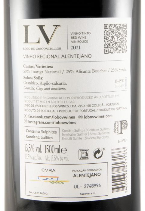 2021 Lobo de Vasconcellos LV tinto 1,5L