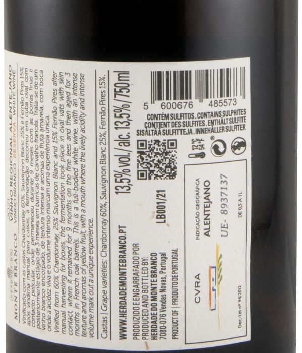 2021 Herdade do Monte Branco Reserva branco