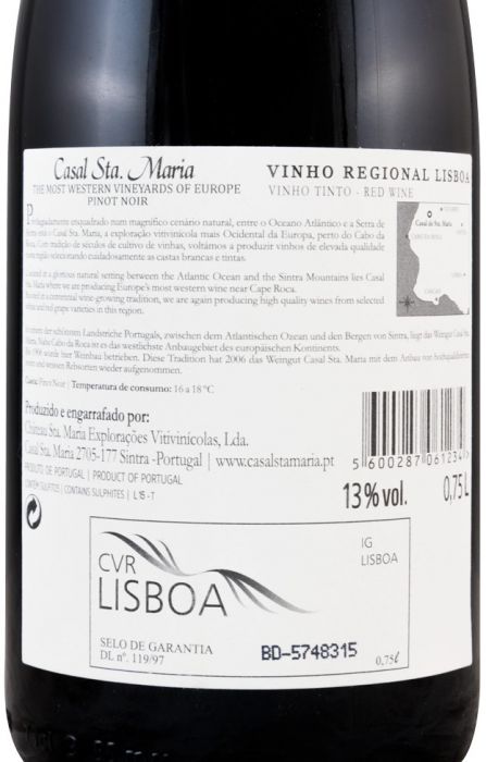 2014 Casal Sta. Maria Pinot Noir red