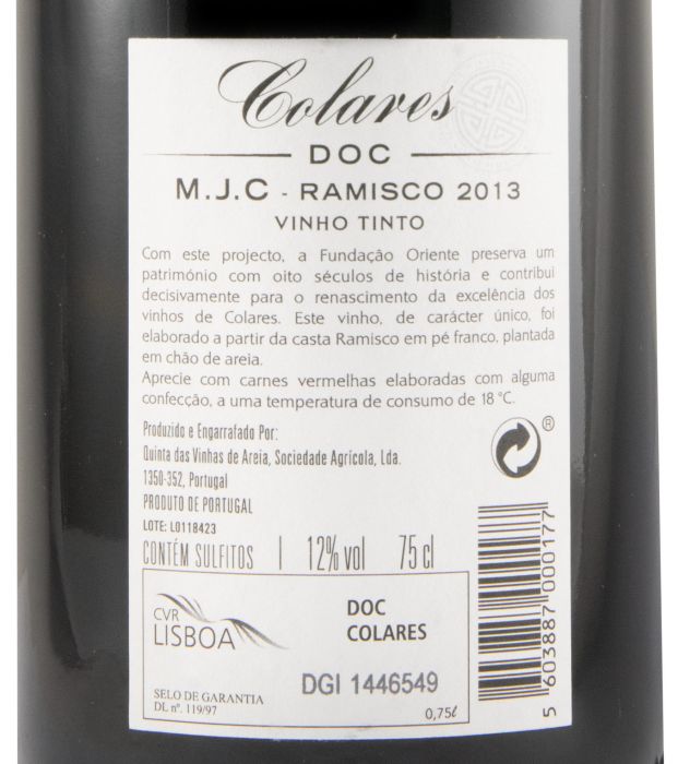 2013 Colares Fundação Oriente Ramisco red
