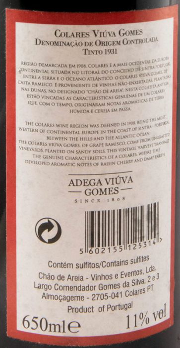1931 Adega Viúva Gomes Collares red 65cl