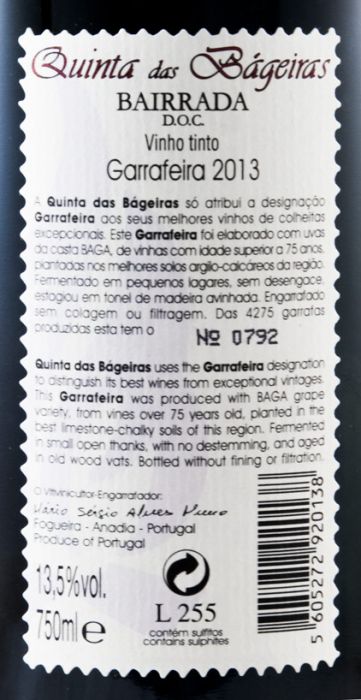 2013 Quinta das Bágeiras Garrafeira tinto