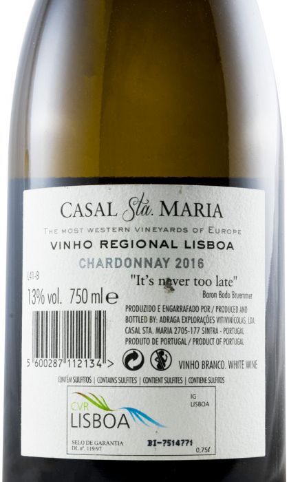 2016 Casal Sta. Maria Chardonnay white