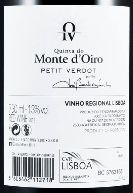 2012 Quinta do Monte d'Oiro Petit Verdot tinto