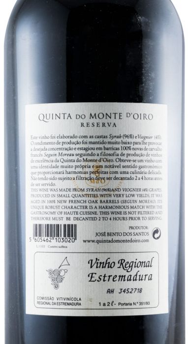 2003 Quinta do Monte d'Oiro Reserva tinto 1,5L