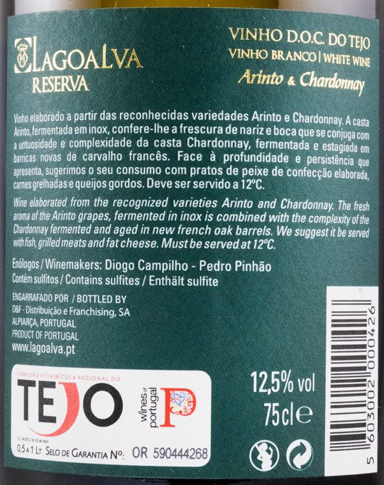 2018 Quinta da Lagoalva Reserva Arinto & Chardonnay branco
