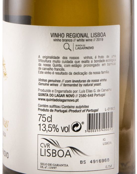 2019 Quinta do Lagar Novo Chardonnay Reserva white