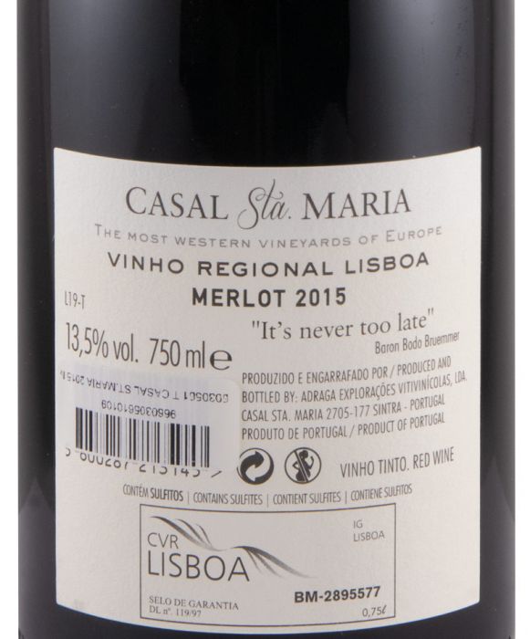 2015 Casal Sta. Maria Merlot red
