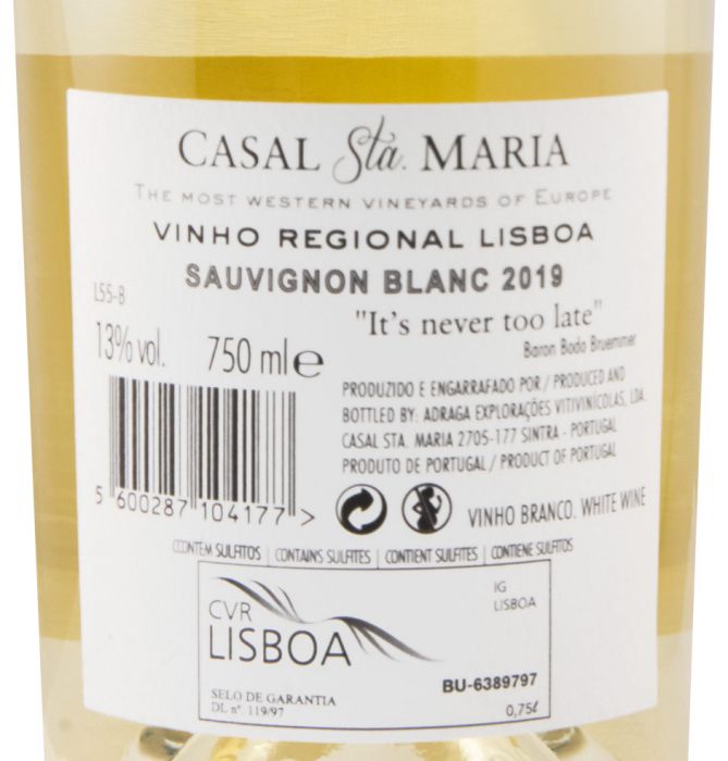 2019 Casal Sta. Maria Sauvignon Blanc branco