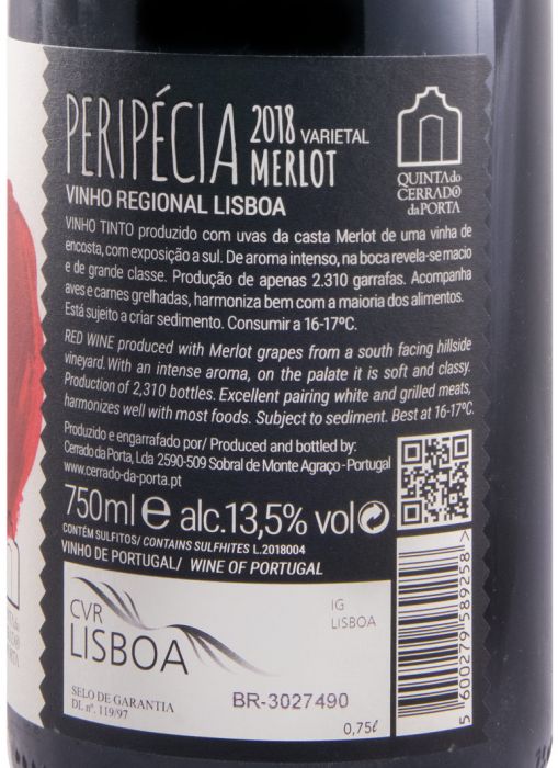 2018 Peripécia Merlot red