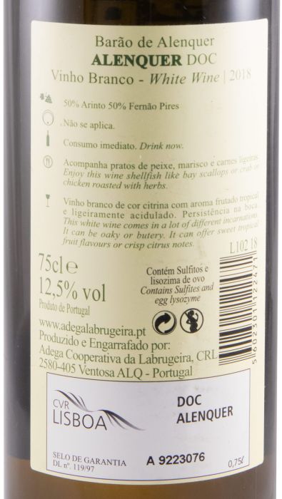 2018 Barão de Alenquer white