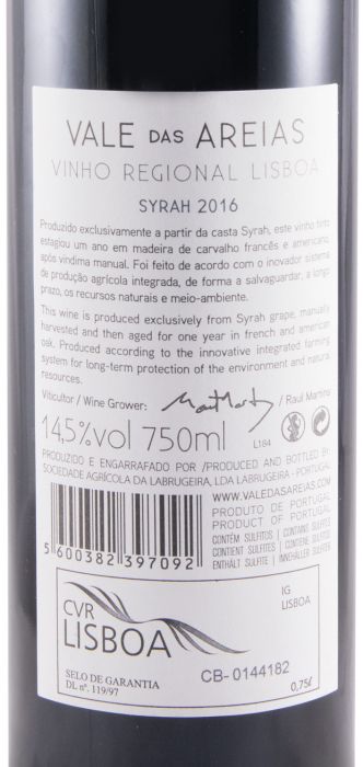 2016 Vale das Areias Syrah red