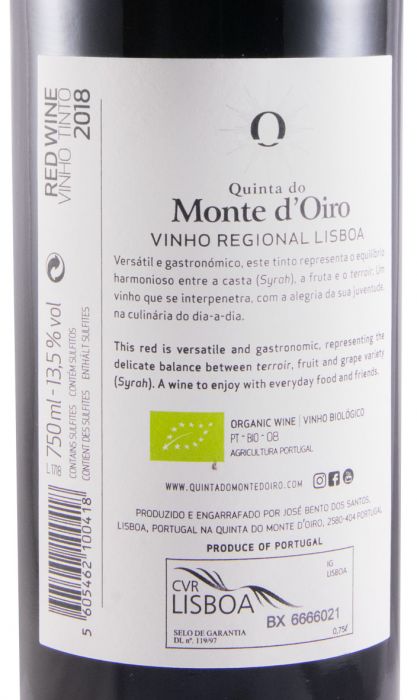 2018 Quinta do Monte d'Oiro organic red