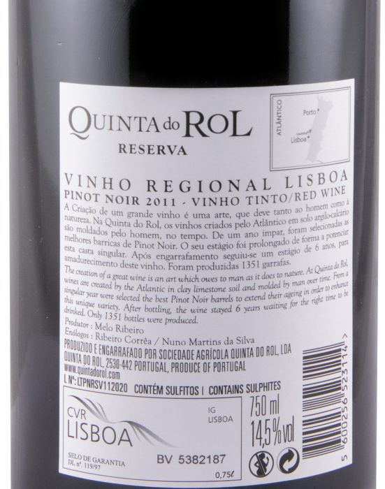 2011 Quinta do Rol Pinot Noir Reserva tinto