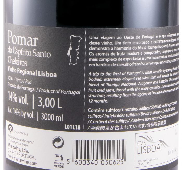 2016 Manz Pomar do Espírito Santo tinto 3L