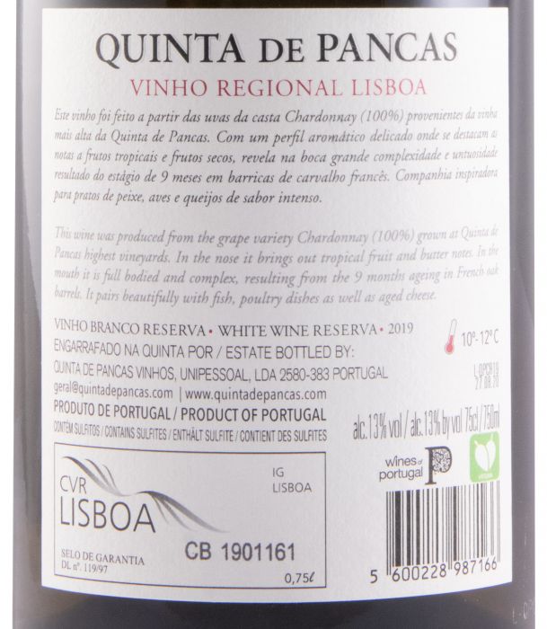 2019 Quinta de Pancas Chardonnay Reserva branco