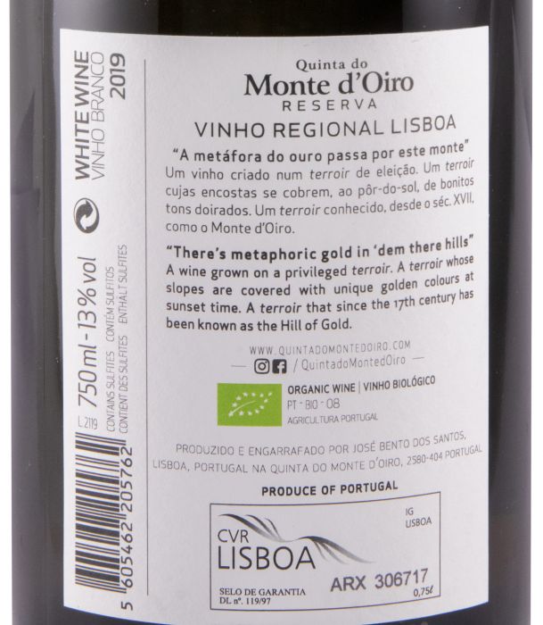 2019 Quinta do Monte d'Oiro Reserva organic white