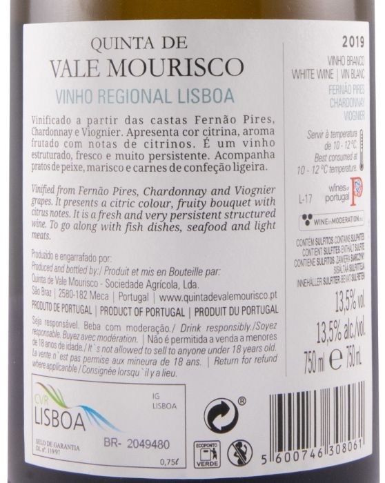 2019 Quinta de Vale Mourisco branco