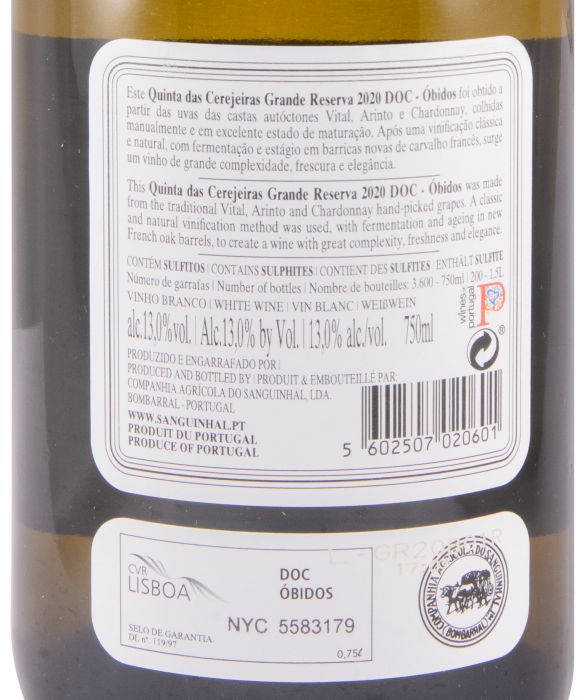 2020 Quinta das Cerejeiras Grande Reserva branco