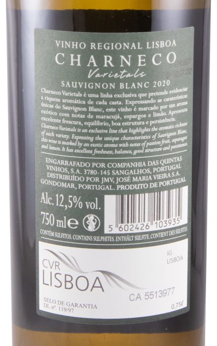 2020 Companhia das Quintas Charneco Sauvignon Blanc branco