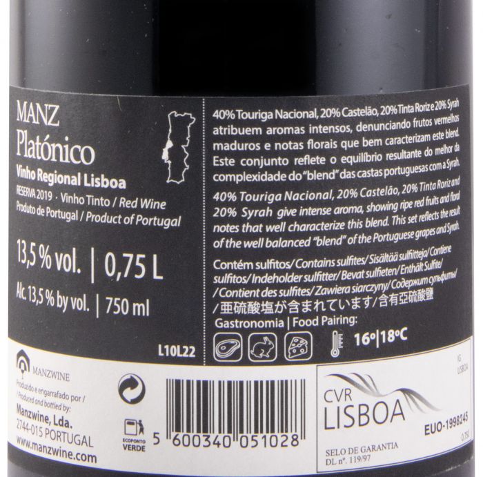 2019 Manz Platónico Reserva tinto