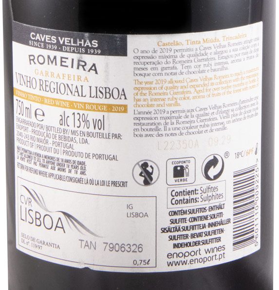 2019 Caves Velhas Romeira Garrafeira tinto