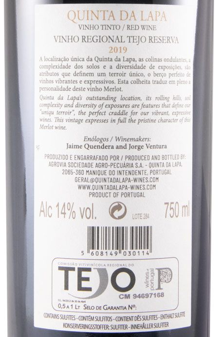 2019 Quinta da Lapa Merlot Reserva tinto