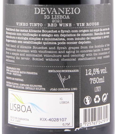 2021 Devaneio Syrah & Alicante Bouschet red