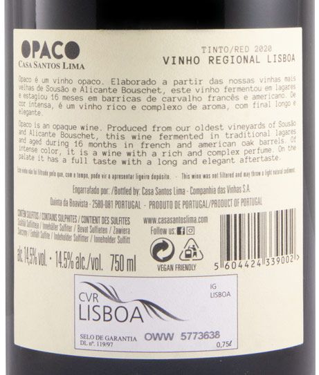 2020 Casa Santos Lima Opaco red