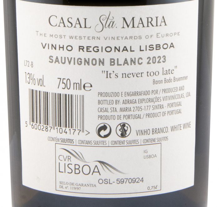 2023 Casal Sta. Maria Sauvignon Blanc branco