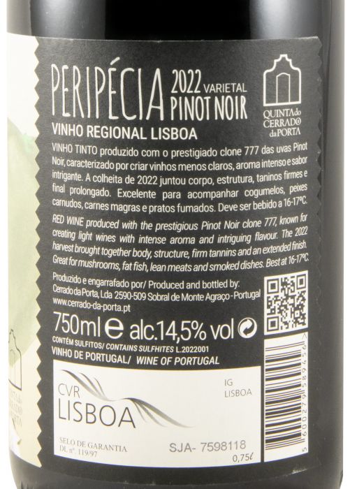 2022 Peripécia Pinot Noir Clone 777 red