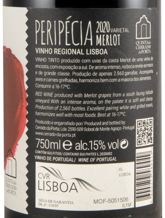 2020 Peripécia Merlot red